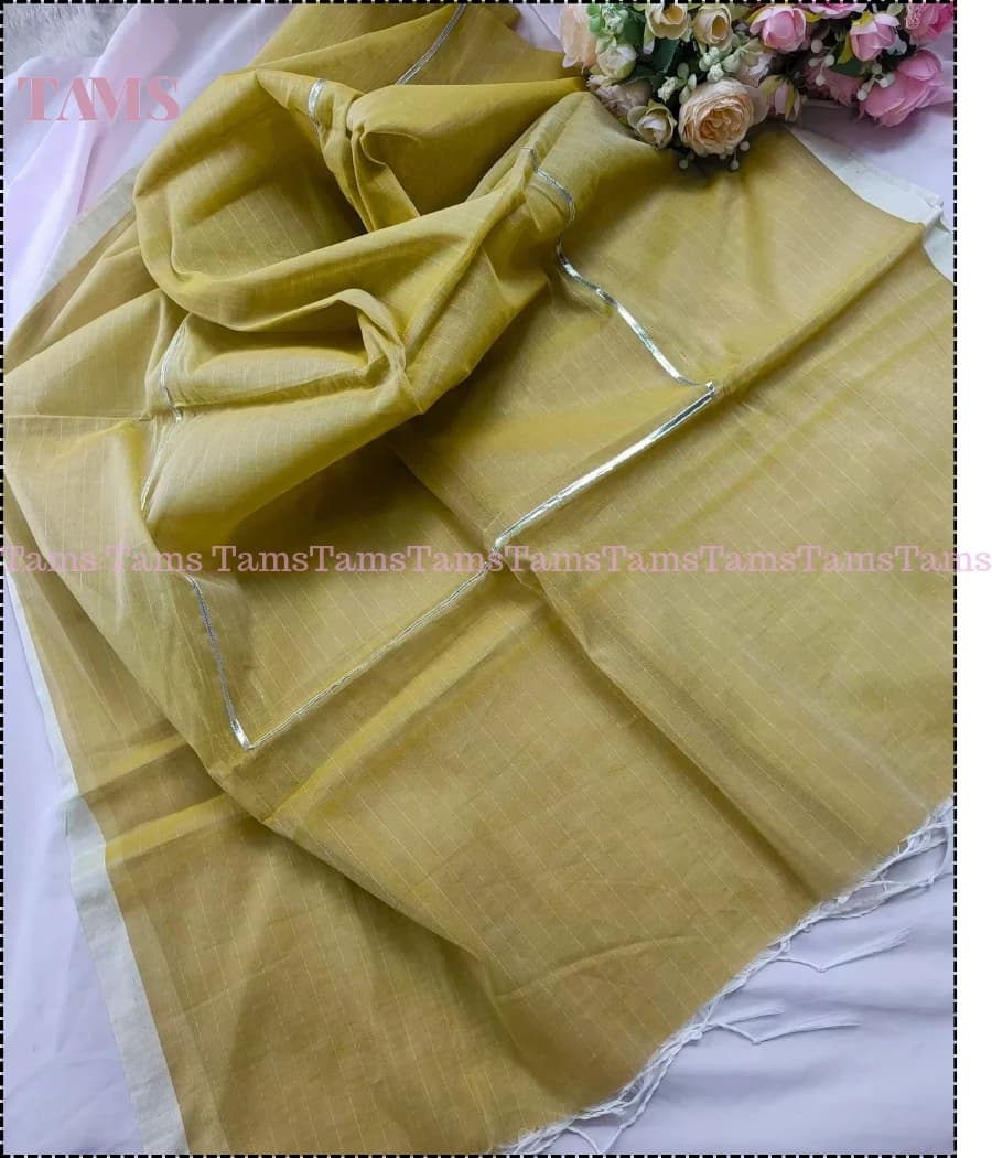 Olive orna with Zari lace