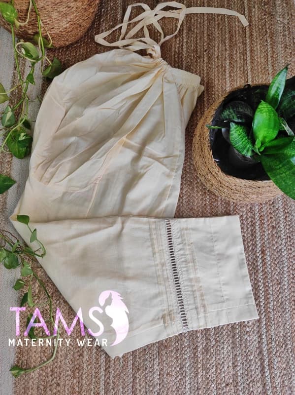 Cream maternity cigarette pant 3