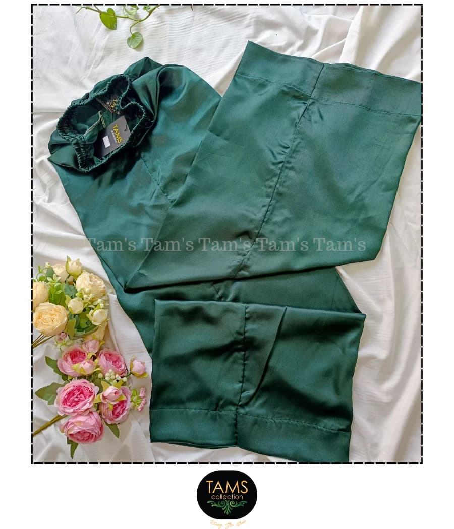 Green Silk Loose Pant