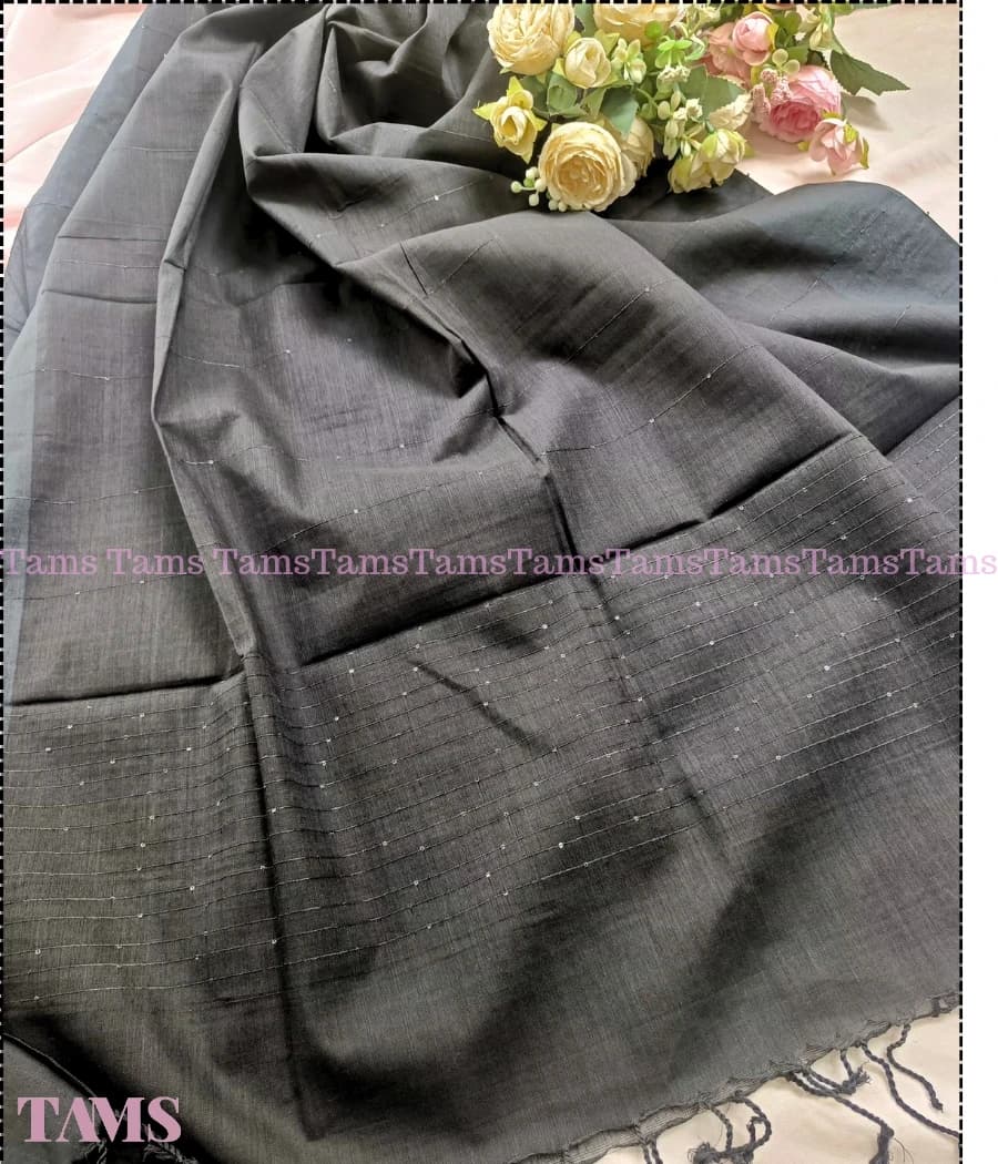 Black Taat chumki cotton orna