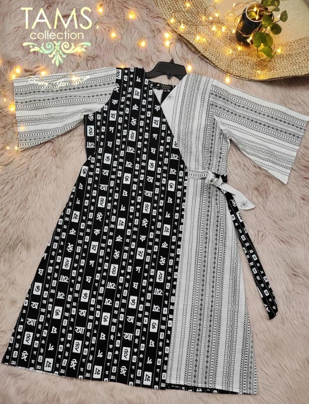 B&W Wrap Kurti