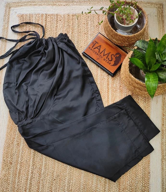 Black Soft Silk Maternity Pant