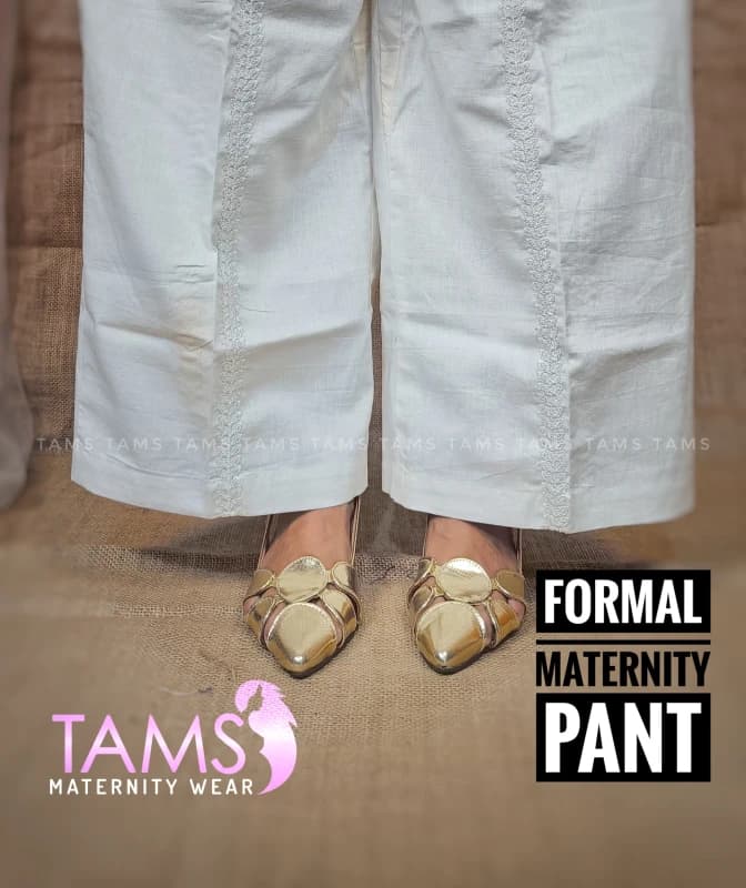 Formal Maternity Leaves Pant Off White